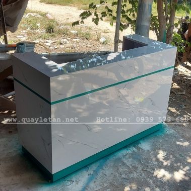 Quầy lễ tân vân đá hiện đại cao cấp dài 1m5 QLT48