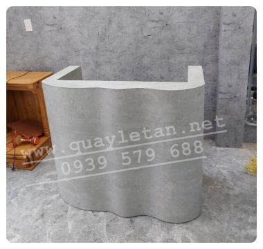 Quầy lễ tân lượn sóng chất liệu alu bạc sang trọng QLT206